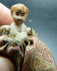 Antique German Hertwig Carl Horn All Bisque 2  Girl Doll Dollhouse Miniature