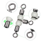 20 50pack 3 Way Fishing Barrel Swivel Fishing Line Connector With Glow Beads