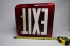 Vintage Red Glass Exit Sign Light Cover Theater Fixture Lamp Shade Damaged A16