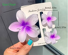 White Flower With Orange Center Hair Claw Boho Ponytail Beach Clip For Women