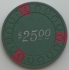 Club Horseshoe Casino Fallon Nevada  25 Chip 1974