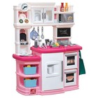 Step2 Great Gourmet Soft Pink Plastic Toddler Kitchen With 35 Piece Kitchen Play