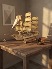  Handmade Wooden Sailing Ship Model 50cm Nautical Boat Home Decor