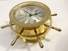 Vtg Boston Chelsea Clock Brass Ships Wheel Mechanical Bell