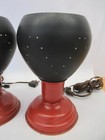 Pair Vintage Mid Century Retro Weighted Metal Buffet   Bar Lamps 8 