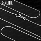 Real 925 Sterling Silver Box Chain Necklace 1mm Thin 16-30 Inch Women Men