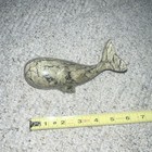 Carved Stone Whale Figurine Sculpture  Gray white Speckled  Approx 7 In