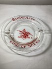Vtg Ashtray Budweiser King Of Beers Red Clear 5  Glass Cigarette Promo 5   