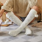 Women Cable Knitted High Over Knee Socks Warm Winter Long Socks Stockings 
