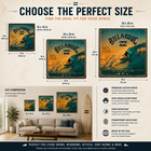 Billabong Vintage Surfing Poster Ocean Wave Wall Art Beach Decor Square Print