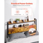 Uimoso Headboard For Full Size Bed Head Board With 2 Shelves   Led Light Brown