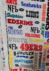 N t t  Inc   Nfl  Football All Teams Names   Cotton Fabric Vtg  1994 - 1 5 Yds
