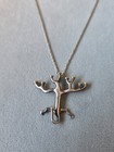 Vtg Rosenthal Tree Of Life Menorah Judaica Sterling Silver Necklace Rare
