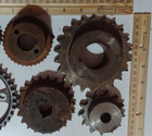 Lot 7 Cast Iron Industrial Gear Sprocket Lamp Base Steampunk Yard Art Etc