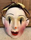 Clay Art Vintage Ceramic Mask  About Face  Jester clown - Wall Decor Sale