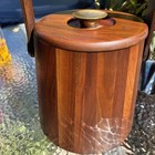 Vintage Mcm Wood Ice Bucket Walnut