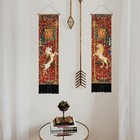 2 Pack Horse Lion Tapestry Vertical Vintage Art Wall Hanging With Tassels Aes   