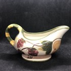 Tabletops Lifestyles Fruit Medley Gravy Boat Handpainted Grapes Pears Green Trim