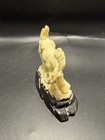 Vintage Hand Carved Horse Figurine On Wood Base Chinese  4 5   