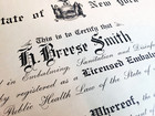 1927 Licensed Embalmer s Certificate For Funeral Director   New York   12x16