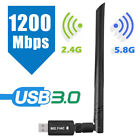 1200mbps Wireless Usb Wifi Adapter Dongle Dual Band 2 4g 5ghz W antenna 802 11ac