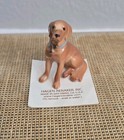 2 Vtg Hagen Renaker Golden Lab Blue Collar Dog   Retriever Pup On Original Card