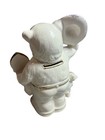 Rare  Vintage Smokey The Bear Figural Ceramic Bank White Gold