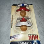 Gerber Nuk Orthodontic Pacifiers Size 3 Toddler 18m  2 Pack Rubber Latex Red