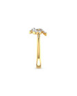 Silver Women Initial Letter T Toe Ring 0 15ct Simulated Diamond 14k Gold Plated