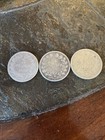 3 - 1800   s Silver 5 Francs - Very Big Coins Rare Find 1834-1833-1842 90  Silver 