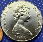 1980 Isle Of Man Uk 1 Crown Unc   100k Minted    Derby     zm82