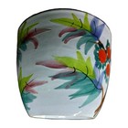 Vintage Italian Art-deco Pottery-pot Ceramic-hand Painted-vibrant Flowers-4 Inch