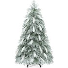 6ft Pre-lit Snow-flocked Pampas Artificial Christmas Tree W 355 Pe Branch Tips