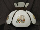 Vintage Tiffany Style 6 Tulip White Slag Glass Hanging Lamp Shade 18  Food Motif