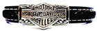 Striking Black Braided Bracelet Featuring Silver Harley Davidson Sliding Accent