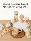 7 Pcs Wooden Baby Toys Set - Organic Infant Rattles Newborns 0-6 Month   Montess