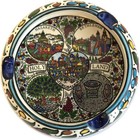 Holy Land Market Ceramic Round Ashtray With Holy Land Major Sites - Design  6