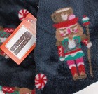 New Christmas Pajama Pants L Nutcracker Treat Soft Black Plush Minky Microfleece