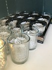 22 Glass Votive Candle Holder   Flameless Candles   Silver Foil Wedding  Party 