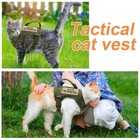 Nylon Tactical Cat Harness Walking Adjustable Pet Vest For Small Dog 2pc Patches