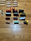 95 Piece Brio Lot Wooden Train Set With Bridge And Accessories