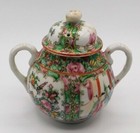 Antique 19thc Chinese Export Famille Rose Medallion Porcelain Handled Pot Marked