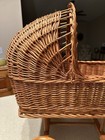 Vintage Wicker Baby Doll Baby Buggy Stroller Carriage Pram 22  L X 24  Tall Vg
