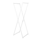 White 61 18 In x21 26 In x22 82 In metal Free Standing Valet Folding X-frame Dry