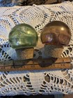 Set Of Two Vintage Mcm Glass cork Decanter Stoppers