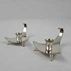 Vintage Danish Silver-plate Candle Holders Mid-century Modern Atomic Germany