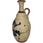 Tonala Mexico Pitcher Jc Signed Owl Pottery Green Blue Brown 11 Inches