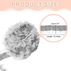 10 Yards 2-layer Satin Ruffle Trim Lace Ribbon Grey