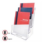 3-tier Brochure Holder Magazine Literature Holder Clear 8 5 x11  With Divider