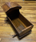 Vintage Handmade Wooden Baby Doll Cradle Rocking Bed Wood Bassinet Play Room